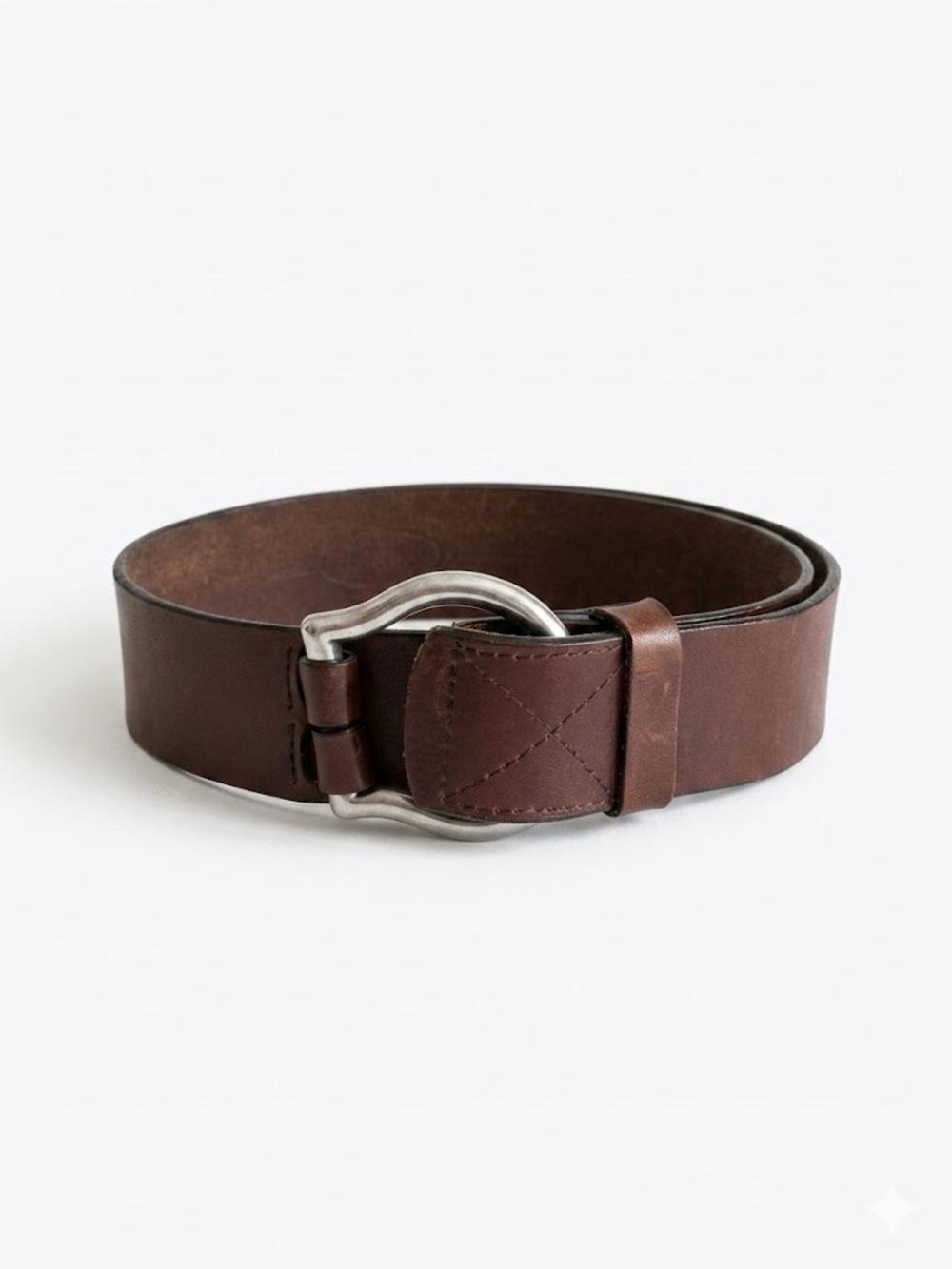 Brave Beltworks Brown Leather Belt Silver Hardware size 30